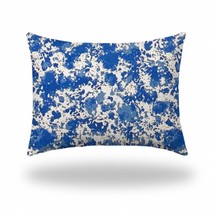 12&quot; X 16&quot; Blue And White Crab Enveloped Lumbar Indoor Outdoor Pillow Cover - £44.15 GBP