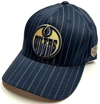 Edmonton Oilers NHL OTH Pinstripe Striper Gold Blue Hat Cap Men&#39;s Flex Fit S/M - £17.45 GBP