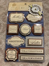 2011 NIP Anna Griffin 3D Family Stickers Pack of 10 Willow Collection Ac... - $14.68