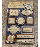 2011 NIP Anna Griffin 3D Family Stickers Pack of 10 Willow Collection Ac... - €12,66 EUR