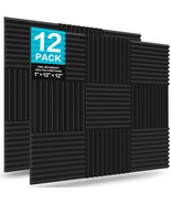 Jber 12 Pack Acoustic Foam Panels, 1&quot; X 12&quot; X 12&quot; Studio Soundproofing W... - $40.98