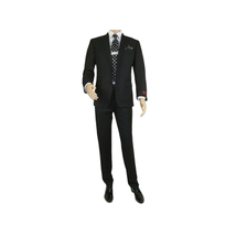Men RENOIR Suit Solid Two Button Business Formal Classic Regular Fit 201-1 Black image 7