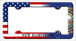 New Hampshire|American Flag Novelty Metal License Plate Frame LPF-468 - £14.81 GBP