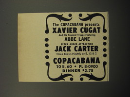 1951 Copacabana Club Ad - The Copacabana presents Xavier Cugat - £14.78 GBP