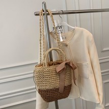 New Summer Straw Weave Shoulder Bag For Women Beach Holiday Crossbody Bag Lady B - £22.38 GBP