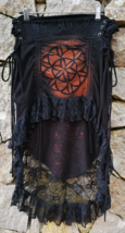 Black Psytrance Mandala Flower Skirt M/L Pixie Steampunk Festival Boho Hippy - £44.74 GBP