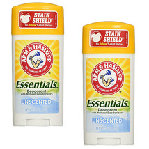 Pack of (2) New Arm &amp; Hammer Essentials Natural Deodorant, Unscented, 2.5 oz - £11.58 GBP