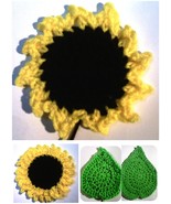 Crochet Patterns PDF for Sunflowers &amp; Leaves Coasters &amp; Hot Pads #2324B - £1.59 GBP