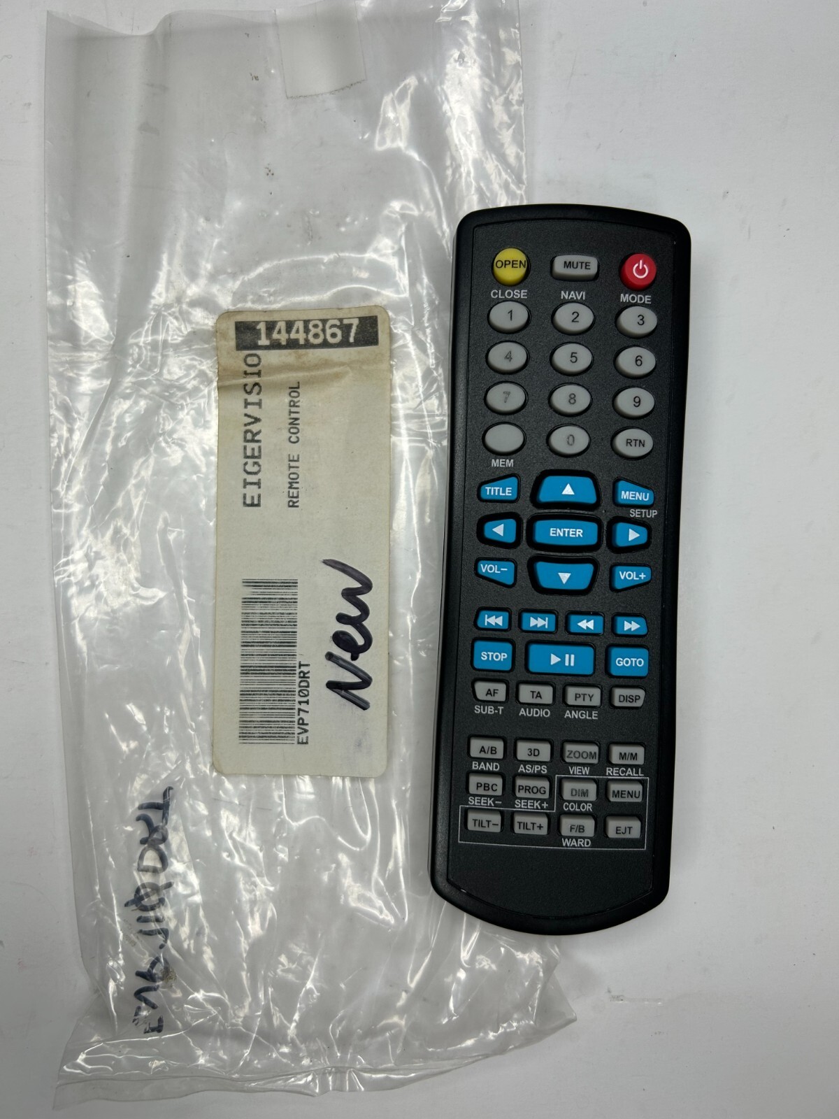 EIGER VISION Vehicle AV Remote Control, OEM NOS for EVP-710DRT, 710DRT ...