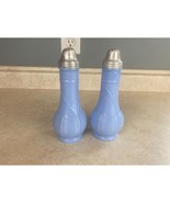 Vintage Baby Blue Jeannet Basketweave Salt And Pepper Shakers - $11.87