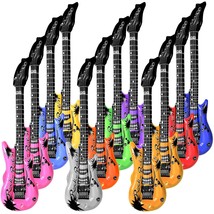 Novelty Place 12Pcs Inflatable Guitar for Kids - 35In Blow Up Electric G... - £20.46 GBP
