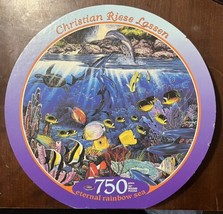 Christian Riese Lassen Eternal Rainbow Sea 24&quot; Round Jigsaw Puzzle 750 Pcs NICE - £13.44 GBP