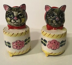 Vtg Cat In A Jar Salt Pepper Shakers - $12.19