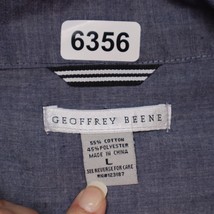 Geoffrey Beene Shirt Adult L Denim Blue Long Sleeve Button Up Casual Men - $29.68
