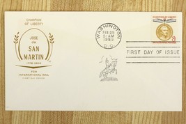 US Postal History FDC 1959 Champion of Liberty Jose de San Martin International - £10.13 GBP