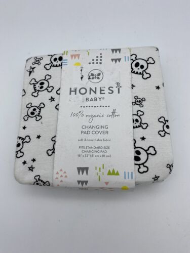 Baby Changing Pad Cover 100% Organic Cotton 16-Inch x 32-Inch Skulls Hon... - $10.00