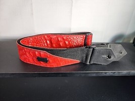 Levys M8CR-RED Immitation Crocodile Leather Guitar Strap Retired RARE Ex... - £260.58 GBP