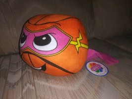 Nanco Basketball Superhero Mask Cape Plush 7&quot; NWT Orange Pink Ages 5+ Item... - £13.23 GBP
