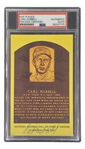Carl Hubbell Firmado 4x6 New York Giants Recibidor De Fame Placa Tarjeta PSA - £60.94 GBP