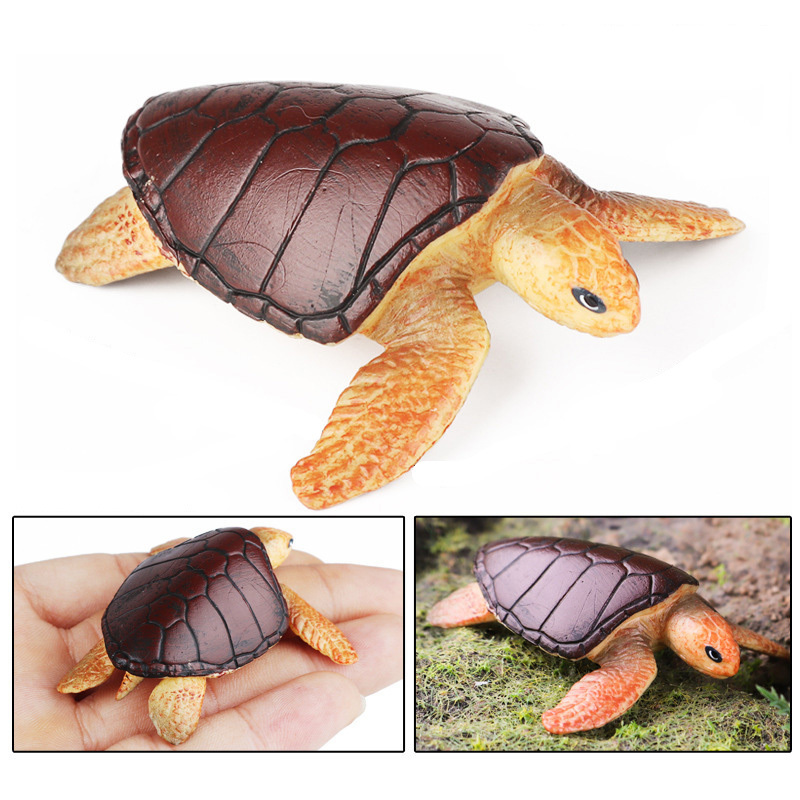 Brown Hawksbill Turtle Ocean Animal Replica Educational Toy - $9.89+