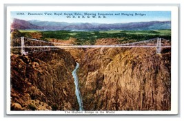 Panorama of Hanging Bridge Royal Gorge Colorado CO UNP WB Postcard N18 - £2.65 GBP