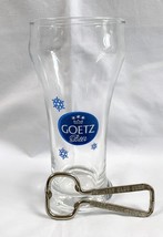 Goetz Beer St Louis Missouri Glass 8 oz Snowflake Logo + Metal Bottle Op... - $29.65