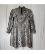 Vintage TANG JACKET Embellished Long Suit Coat Silk Satin Gray Brown Lar... - $2,895.25 MXN