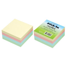 Beautone Stick On Cube Notes Cube 76x76mm Pastel (4 Colours) - $33.38