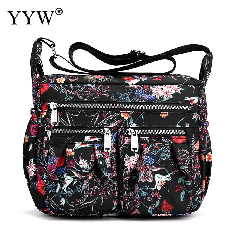 Large Capacity Nylon Women&#39;s Floral Pastoral Shoulder Bag Casual Waterpr... - $32.62