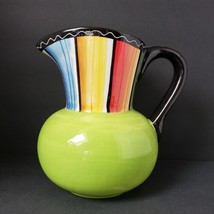 Certified International Nancy Green Lime Green 88 oz. Ceramic Pitcher Vase - £29.72 GBP