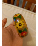 Very rare vintage bakelite reverse carved flowy bangle bracelet - $299.00