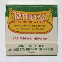 Battista’s Cocktail Lounge Las Vegas Nevada Restaurant Match Book Matchbox - $5.95