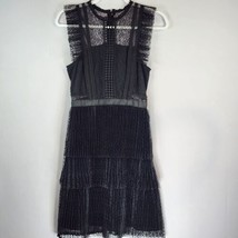 Heather Loom Revolve Womens Black Lace Tiered Dress Knee Length Size XS - £35.04 GBP
