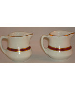 Shenango China (New Castle, PA) Hand-Painted Set of 2 Creamers w/Gold  #... - $9.49