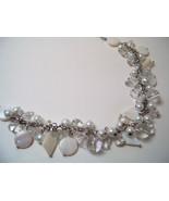 Necklace White Sea Shell Pearls MOP &amp; Glass Beads - $17.82 CAD