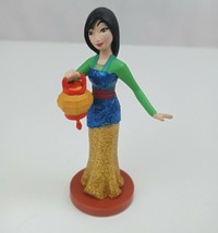 Disney Princess Mulan Glitter 3.5&quot; Figure Miniature Figurine Cake Topper - £11.62 GBP