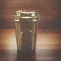 Starbucks Coffee Gold to Go Cup Holiday Christmas Tree Ornament 3" Tall ... - $9.89