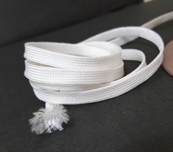 1/4 7mm wide -Raw White Ivory Polyester Braid Flat Tube Tape w/o Centre ... - $6.99+