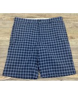 Greg Norman Men&#39;s Golf Shorts 36 Chino Blue Plaid Stretchy Polyester/Spa... - £11.30 GBP