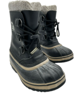 Sorel Waterproof Yoot Pac Boots~ Black Leather Rubber Youth Size 2 NY188... - $21.94