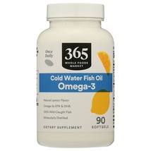 365 Whole Foods Market Omega-3 (Cold Water Fish Oil) 90 Softgels  - £26.51 GBP