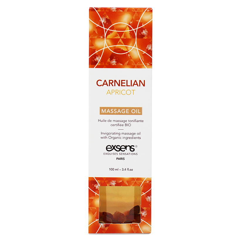 Exsens Organic Massage Oil with stones-Carnelian Apricot