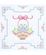 Jack Dempsey Needle Art Basket Of Daisies 18 Inch Quilt Blocks - $36.85 CAD
