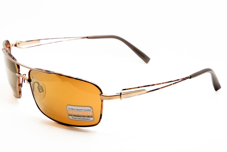 Serengeti Dante Brown Tortoise / Gold Mirror Polarized Drivers Sunglasses 7702