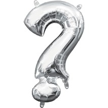 Anagram Silver Foil Mylar Air Filled Question Mark Balloon 16&quot; Birthday Party - £7.18 GBP