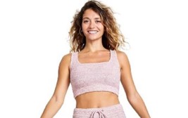 Jenni Womens Fuzzy Knit Crop Top Size 2X Color Withered Rose - £35.38 GBP