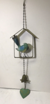 Rustic Garden/Yard Dangling Bluebird W/ Single Wind Chime - £15.44 GBP