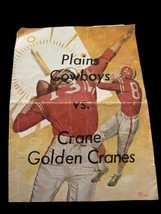 Plains Cowboys Golden Cranes Football Program Texas 1960s Vtg Coke Joe L... - $27.90