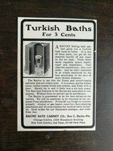Vintage 1901 Turkish Baths for 3 Cents Racine Bath Cabinet Company Origi... - $6.64