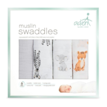 Aden + Anais Safari Babes 4-pack Muslin Swaddles Pack - £93.76 GBP